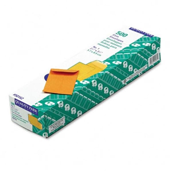 Quality Park Quality Park 50162 Kraft Coin and Small Parts Envelope Side Seam No 1 Light Brown 500/box 50162 - main